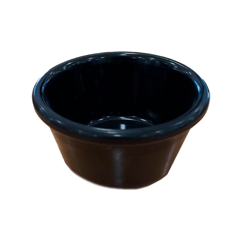 Ramekin liso de melamina sin BPA, 60 ml negro
