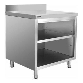 Mueble estantería de acero inoxidable para contramostrador con dos estantes