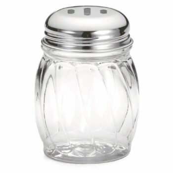 Salero y pimentero TableCraft con tapa ranurada de metal cromado, 180 ml