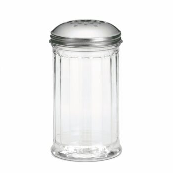 Salero y pimentero TableCraft de Tritan acanalado con tapa de acero, 355 ml