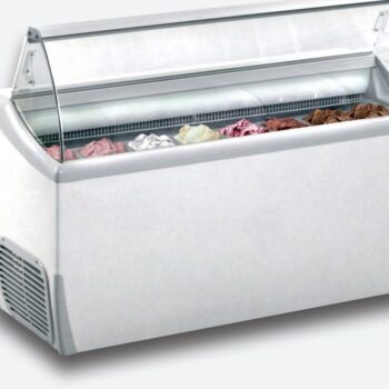 Vitrina de helados de doble nivel con cristal curvo