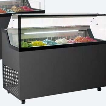 Vitrina de helados con laterales de cristal