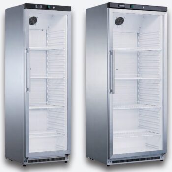 Armarios expositores refrigerados de acero inoxidable con puerta de cristal