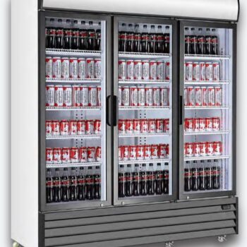 Armario expositor refrigerado de tres puertas de cristal