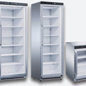 Armarios expositores de congelación de acero inoxidable con puerta de cristal