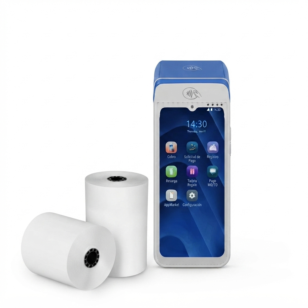 Papel térmico de 57 mm para datáfono, caja de 20 rollos