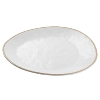 Plato de melamina, 26,5 x 23 x 3 cm, blanco