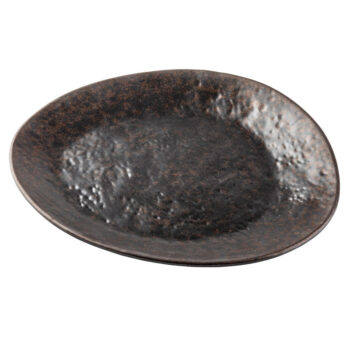 Plato de melamina, 26,5 x 23 x 3 cm, marrón cobrizo