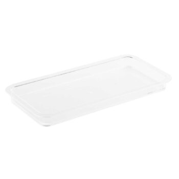 Plato rectangular para tartas de SAN transparente de SAN, 37,5 x 18 x 3 cm