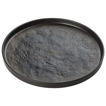 Plato redondo de melamina, 27 cm Ø, marrón mate