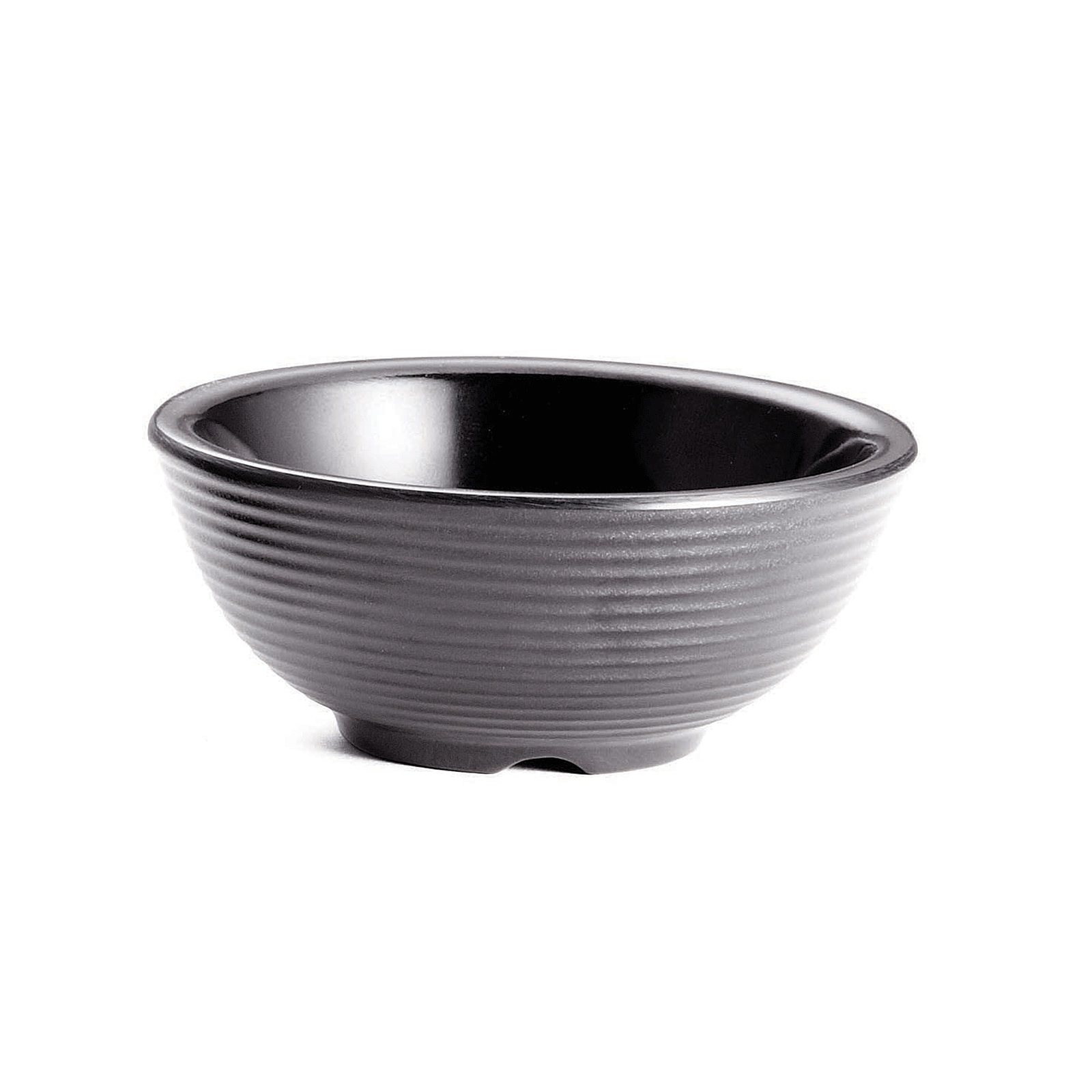 Ramekin redondo acanalado TableCraft de melamina, 60 ml negro