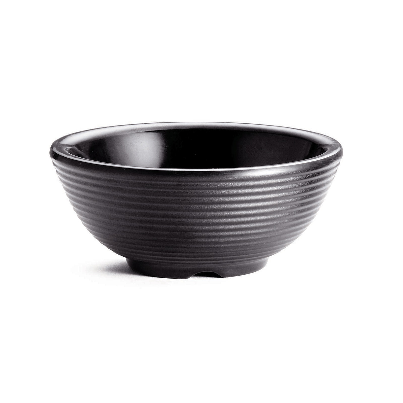 Ramekin redondo acanalado TableCraft de melamina, 90 ml negro