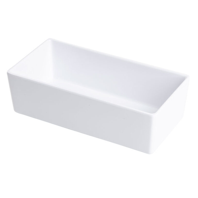 Recipiente de lados rectos de melamina, 25,5 x 12,5 x 7,5 cm — Caja de 6 unidades