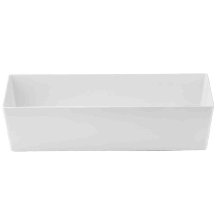 Recipiente de melamina de lados rectos, 8,5 L, 48,3 x 16,2 x 12,7 cm — Caja de 4 unidades