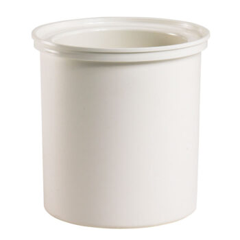 Recipiente refrigerado redondo de ABS con núcleo de gel refrigerante no tóxico, 17,3 x 17,3 x 17 cm blanco