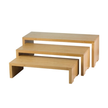 Set de 3 elevadores de Bambú en cascada, peq. 44 x 18 x 11,5 cm