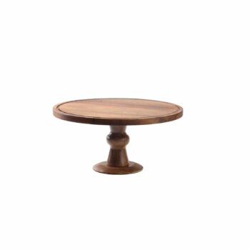 Soporte redondo para tartas con pedestal de madera de acacia, 15 x 31,5 cm Ø