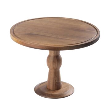 Soporte redondo para tartas con pedestal de madera de acacia, 22 x 31,5 cm Ø