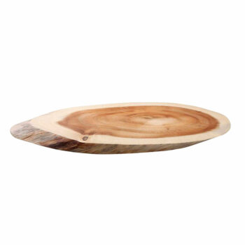 Tabla redonda y ovalada de madera de acacia, 21 cm x 20 x 2 cm de alto