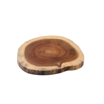 Tabla redonda y ovalada de madera de acacia, 23 cm Ø x 2 cm de alto