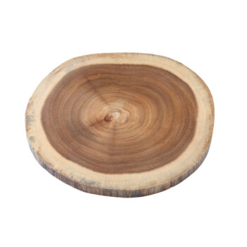 Tabla redonda y ovalada de madera de acacia, 30,5 cm Ø x 2 cm de alto