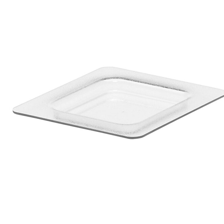Tapa plana transparente para recipiente refrigerado GN 1/6, 17,6 x 16,2 cm — Caja de 2 unidades