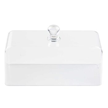 Tapa rectangular para tartas de SAN transparente de SAN, 34,5 x 15 x 19,5 cm