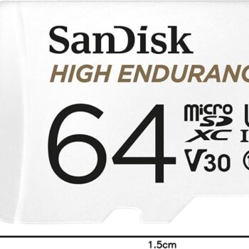 Tarjeta microSD de 64 GB para grabación continua en cámaras de seguridad