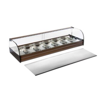 Vitrina caliente de baño maría para tapas con cubetas GN 1/3