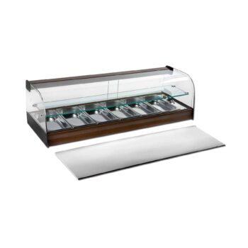 Vitrina caliente de baño maría para tapas con estante intermedio