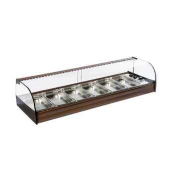 Vitrina caliente de calor seco para tapas con cubetas GN 1/3