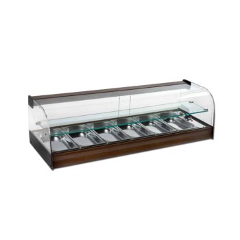 Vitrina caliente de calor seco para tapas con estante intermedio