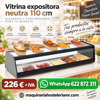 Vitrina expositora neutra de 110 cm
