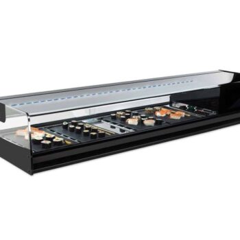 Vitrina refrigerada para sushi de cristal curvo radio 20