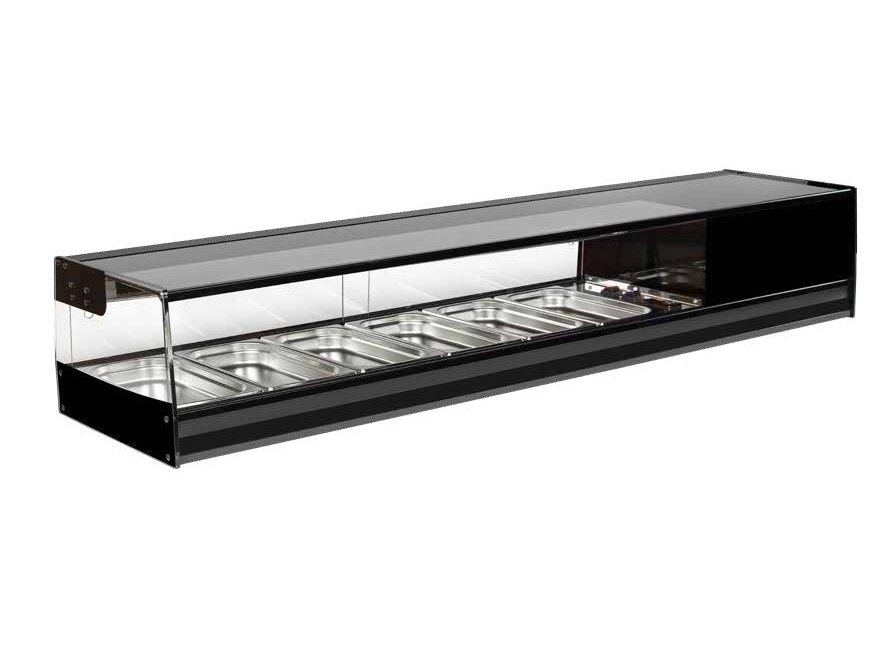 Vitrina refrigerada para sushi de cristal recto