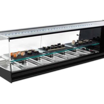 Vitrina refrigerada para sushi con estante intermedio
