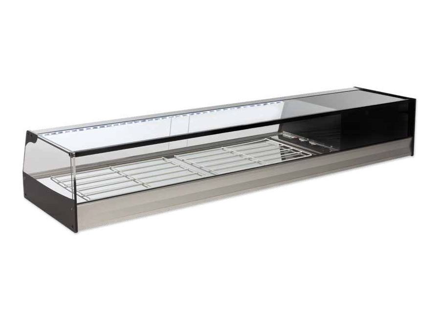 Vitrina refrigerada de tapas de cristal recto con parrillas