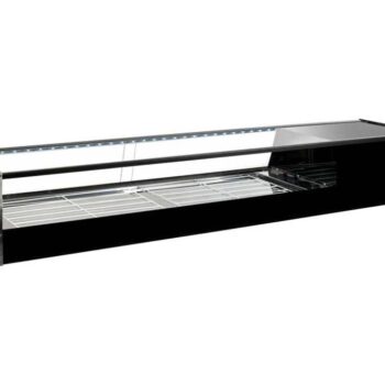 Vitrina refrigerada de tapas negra con cristal frontal con cubetas GN 1/3