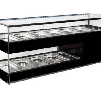 Vitrina refrigerada de tapas de doble altura con cubetas