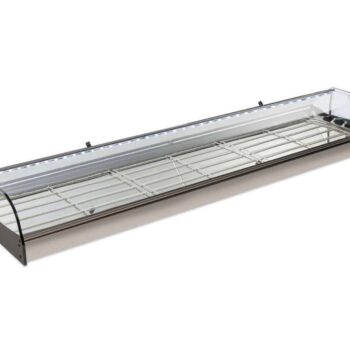 Vitrina refrigerada de bandeja plana de cristal curvo