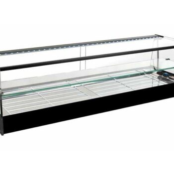Vitrina refrigerada de tapas negra con estante, grupo remoto