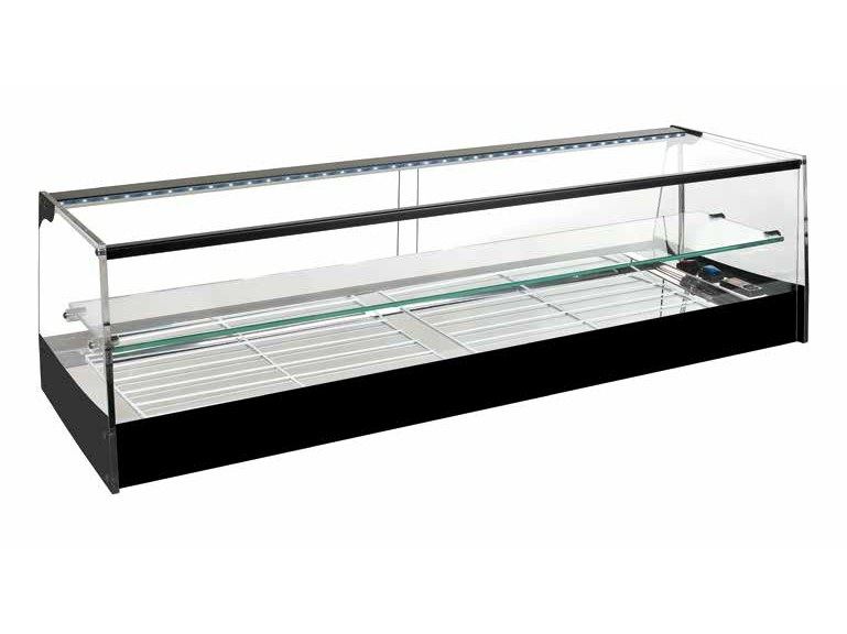 Vitrina refrigerada de tapas negra con estante, grupo remoto