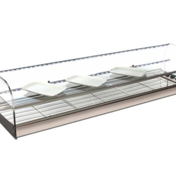 Vitrina refrigerada de bandeja plana con estante intermedio