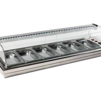 Vitrina refrigerada para encastrar en barra con marco decorativo