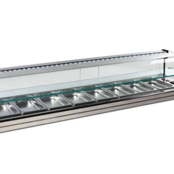 Vitrina refrigerada para encastrar en barra con estante intermedio