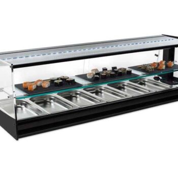 Vitrina refrigerada para sushi con estante intermedio, grupo remoto