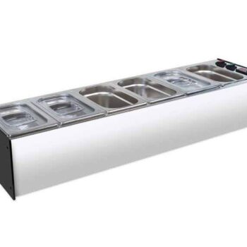 Vitrina refrigerada para ingredientes con cubetas GN 1/4