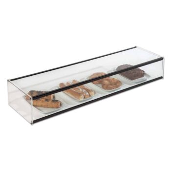 Vitrina neutra de cristal recto con perfil de aluminio