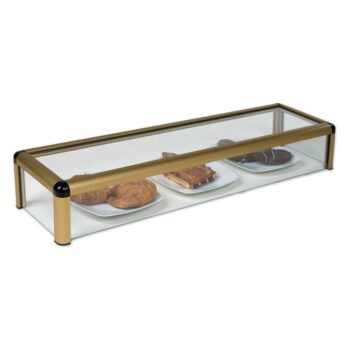 Vitrina neutra de cristal plano con perfil de aluminio de 30 mm