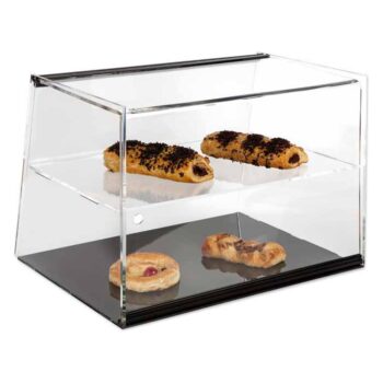 Vitrina de metacrilato con puerta abatible y estante